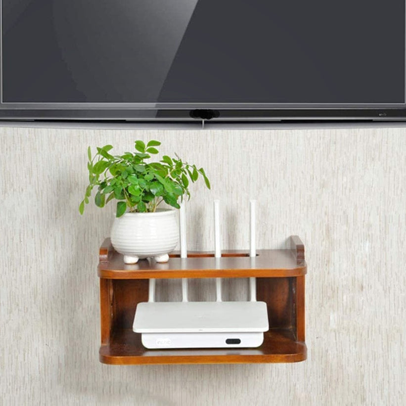 Wooden Wall Hanging Router Shelf For Office & Home
