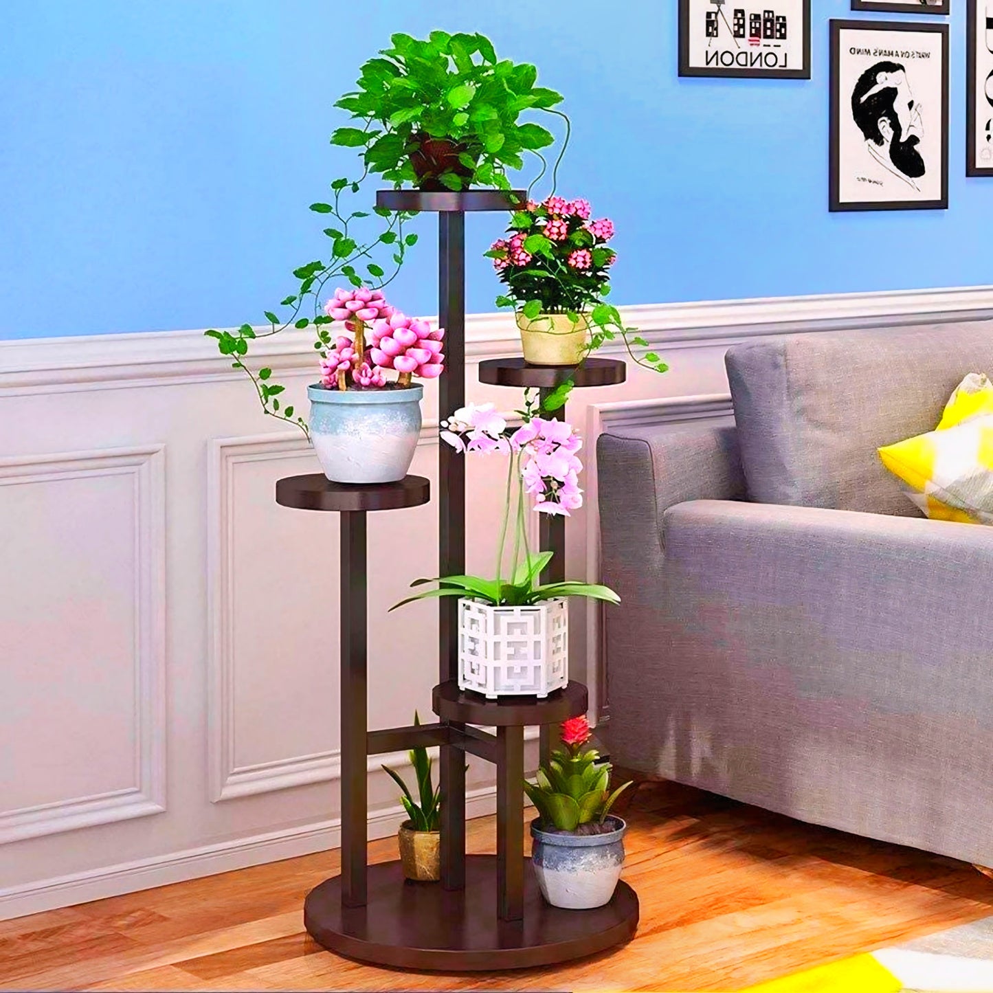 Wooden Flower Plant Stand for Living Room/ Office