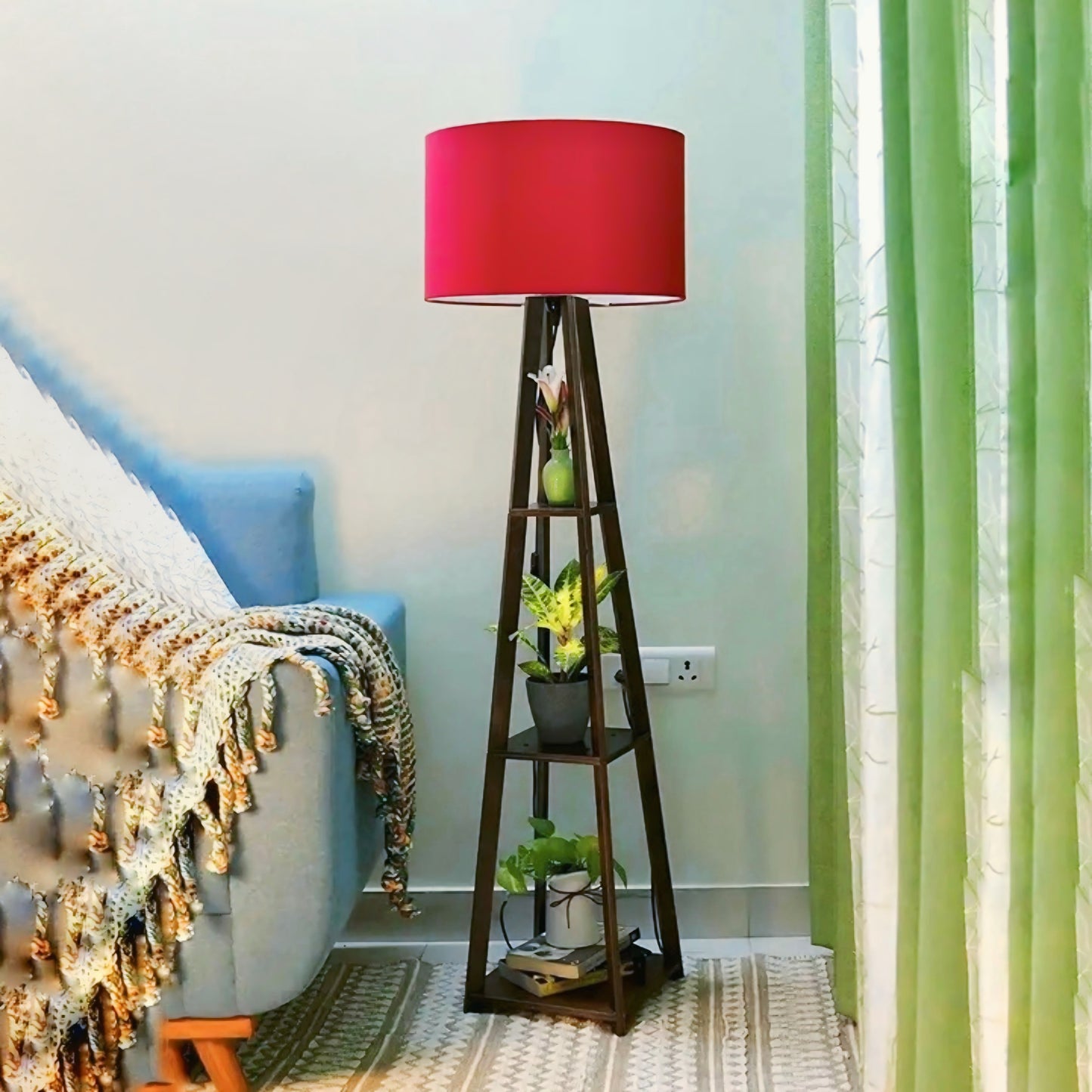 Wooden Trypod Floor Lamp for Bedroom , Living Room