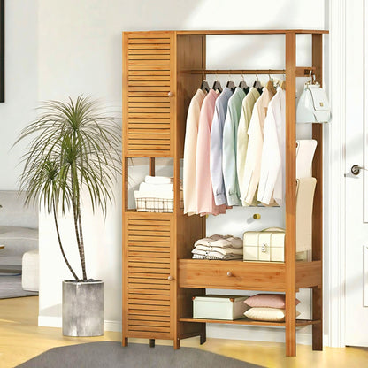 Minimalist Bedroom Closets Storage Organizer | Wooden Clothes Stand | wooden Alna
