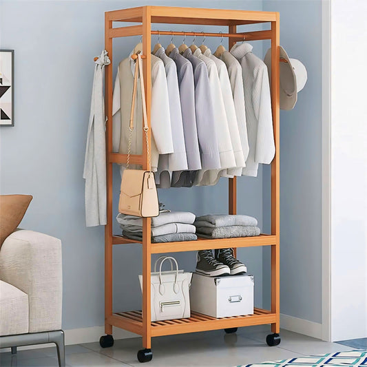 Wooden Clothes Stand with Rack | Wooden Alna