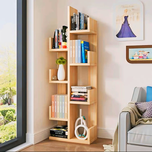 Wooden L-Shape Bookshelf For Office/Home