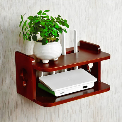 Wooden Wall Hanging Router Shelf For Office & Home