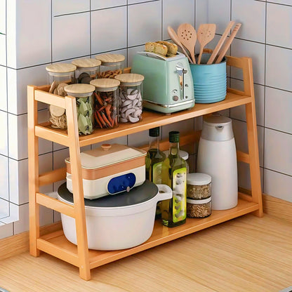 Multifunctional Wooden Kitchen Shelf Kitchen Rack