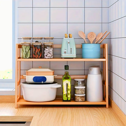 Multifunctional Wooden Kitchen Shelf Kitchen Rack