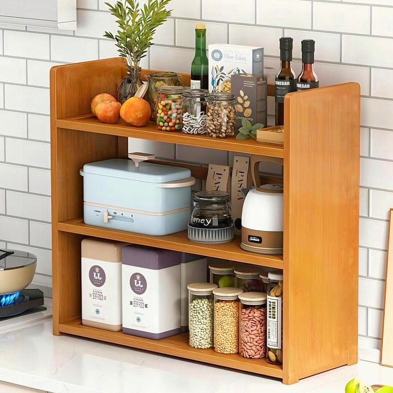 Stylish wooden kitchen shelf for your beautiful kitchen storage