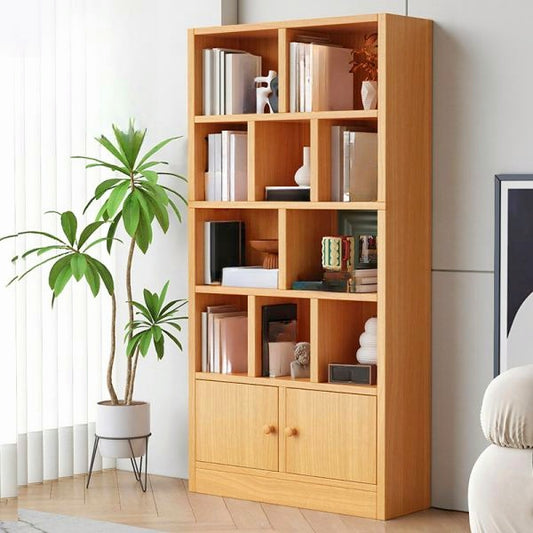 Wooden Floor Stand Bookshelf with 2 Doors