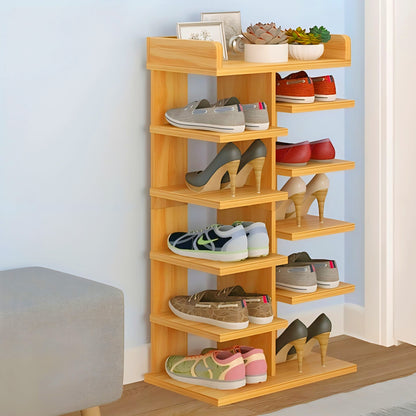 Shoe Rack | Wooden Double Row Shoe Rack