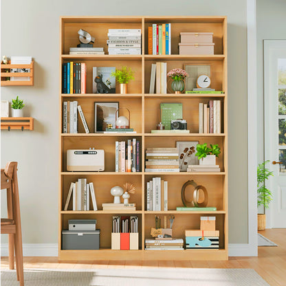 Wooden 6-Tier Double sided Bookshelf