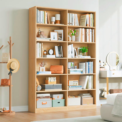 Wooden 6-Tier Double sided Bookshelf