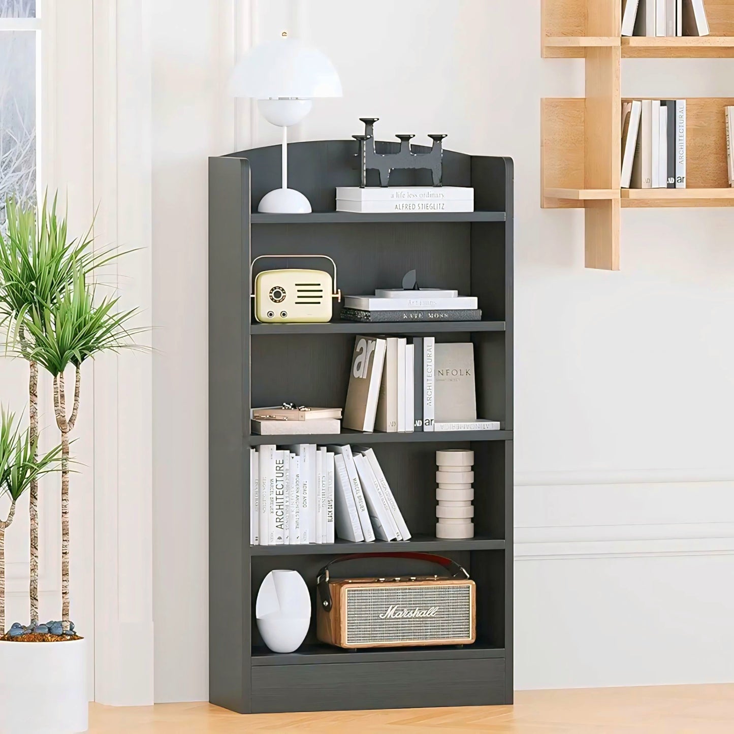 Wooden Bookshelf Multipurpose Storage Display Rack for Home and Office