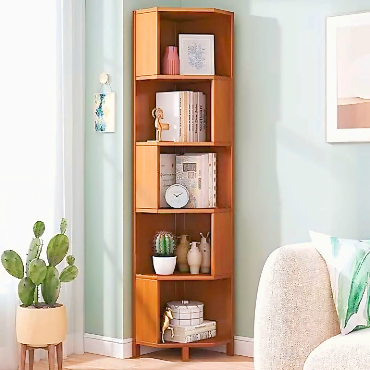 Wooden Corner Bookshelf for your beautiful home & office