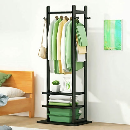 Wooden Multi Layer Alna With 3 Side Hook And 2 Shelf For Bedroom| wooden cloth stand