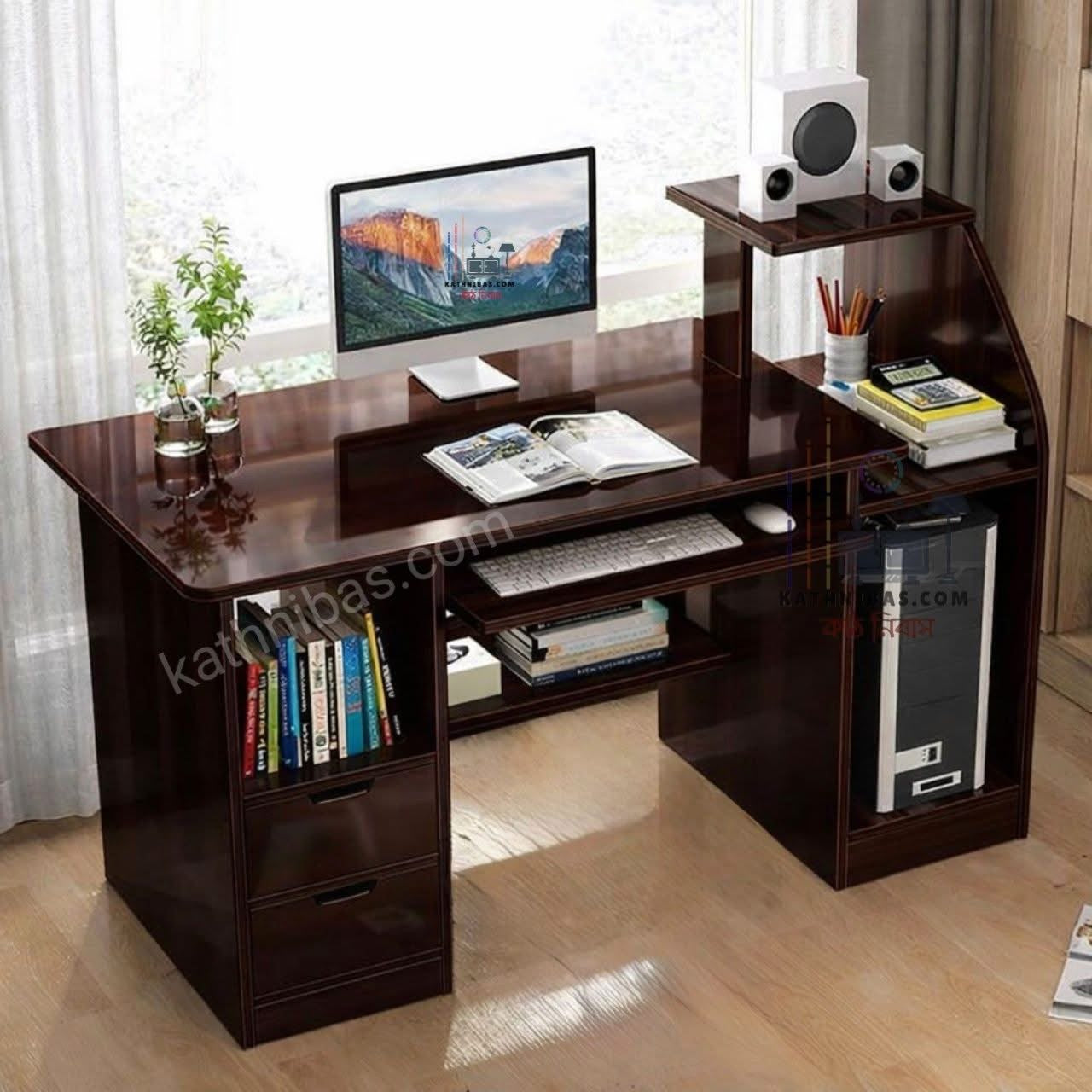 Premium Solid Wooden Study & Computer Table – kathnibas
