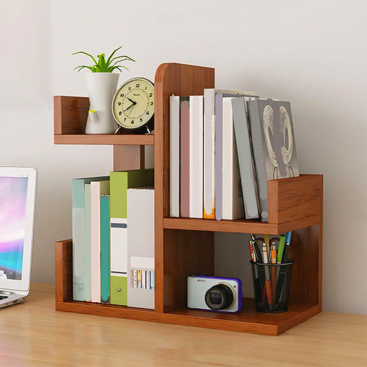 Wooden L-Shape Mini Book Shelf For Office/ Home