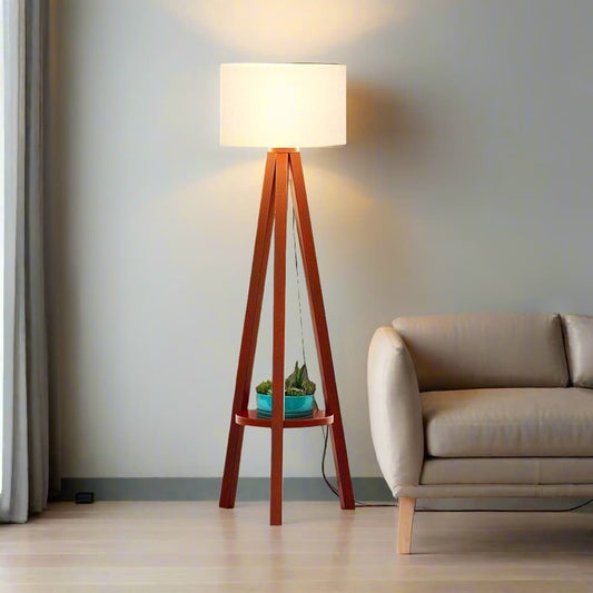 Stylish Wooden Floor Lamp Stand For Bedroom , Living Room