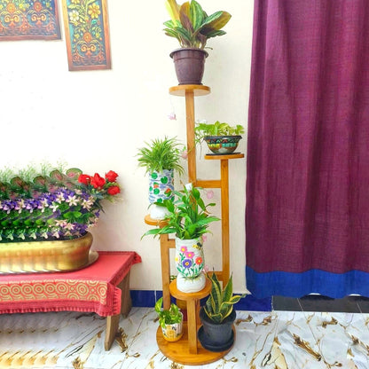 Wooden Flower Plant Stand for Living Room/ Office