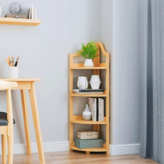 Exclusive Wooden 4 Rack Corner Shelf