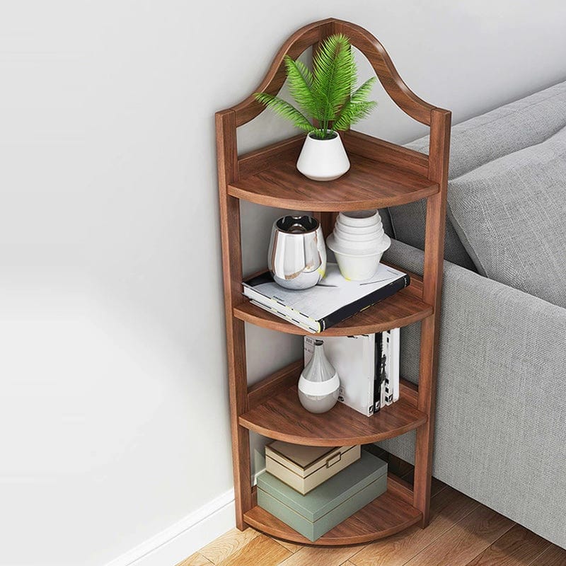 Exclusive Wooden 4 Rack Corner Shelf