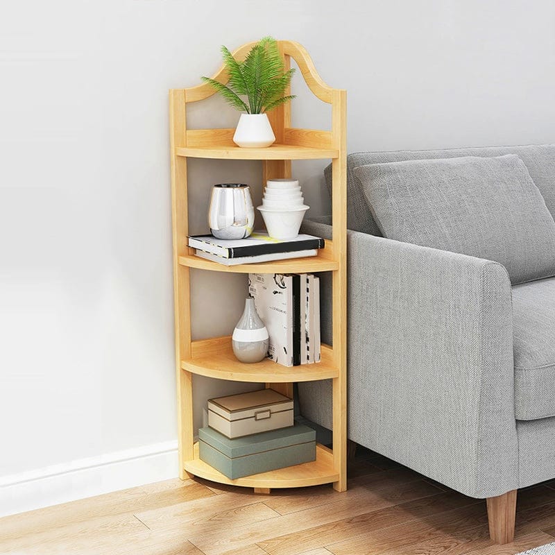 Exclusive Wooden 4 Rack Corner Shelf