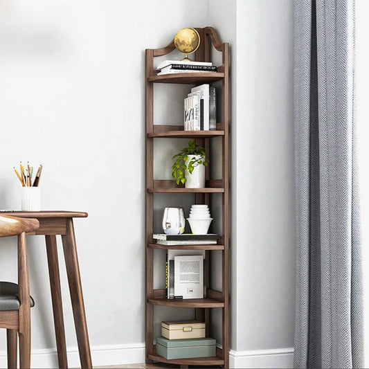 Exclusive Wooden 6 Rack Corner Shelf