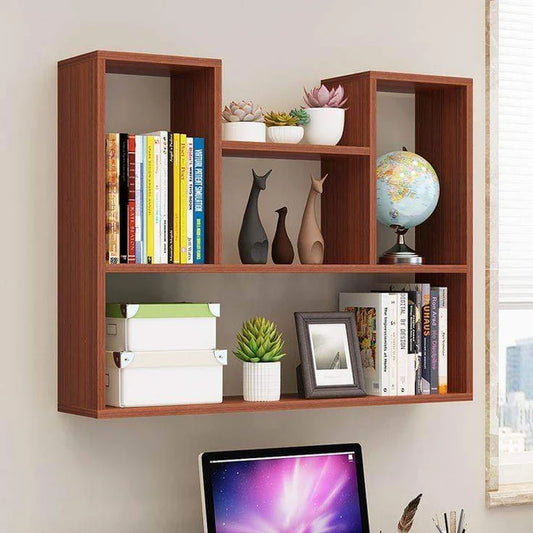 Stylish wooden wall mount bookcase / Wall shelf
