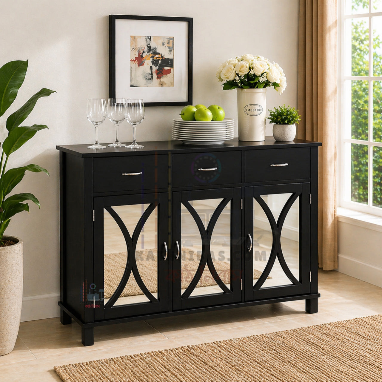 Wooden Stylish Mirror Cabinet with Multi Storage Space – Premium Design