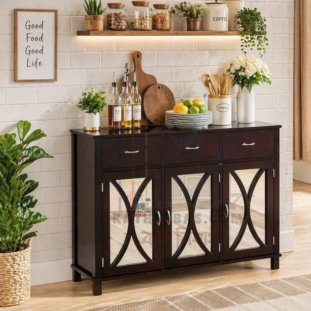 Wooden Stylish Mirror Cabinet with Multi Storage Space – Premium Design